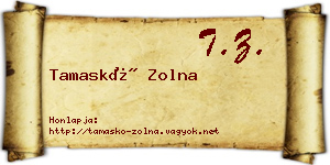 Tamaskó Zolna névjegykártya
